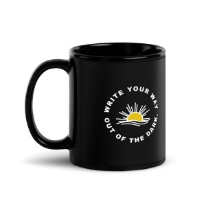 Write Your Way Black Mug